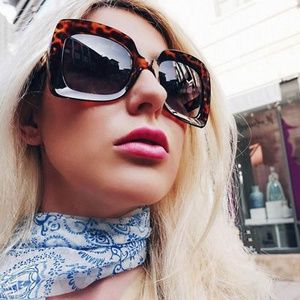 Oversized Square Sunglasses Women Fashion Brown